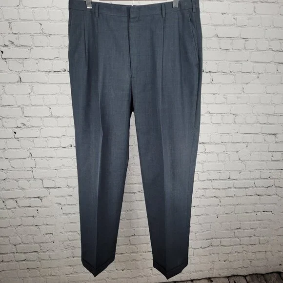 Hart Schaffner & Marx Blue Check Full Suit USA Made Jacket Size 42R Pants 34x31